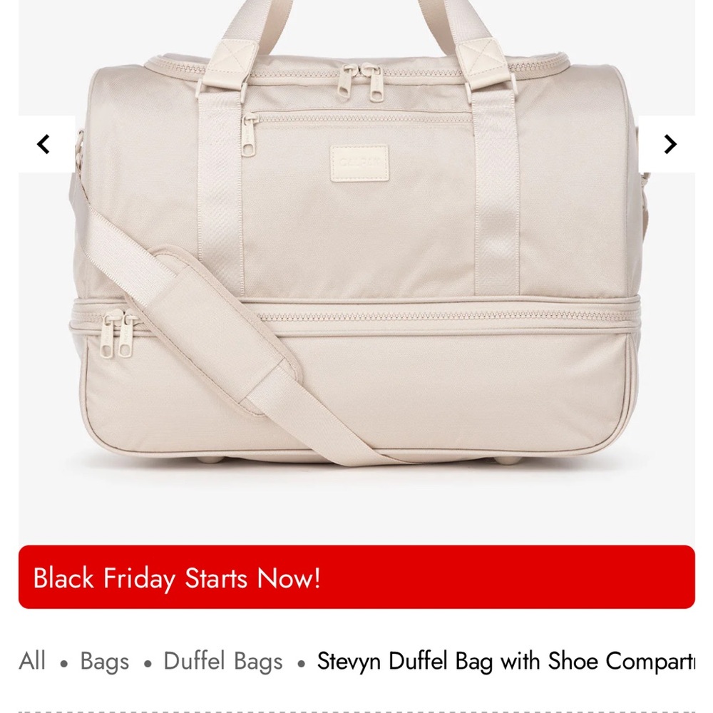 Calpak Cream Travel Duffel Bag